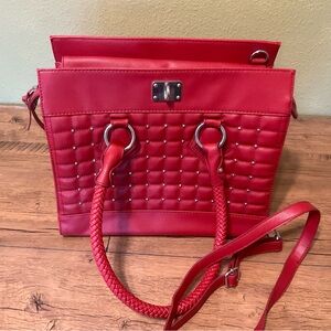 Elegant Red Quilted Handbag